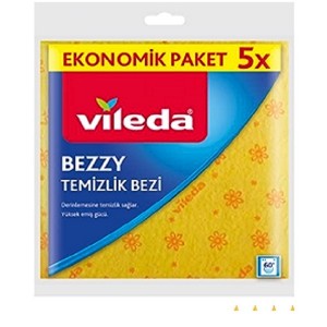 VİLEDA BEZZY TEMİZLİK BEZİ  5 Lİ SARI 34*35CM