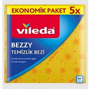 VİLEDA BEZZY TEMİZLİK BEZİ  5 Lİ SARI 34*35CM