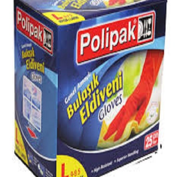 POLİPAK BULAŞIK ELDİVENİ  1 PK.İÇİ  ÇİFT ELDİVEN   KOLİ İÇİ 25 ADET