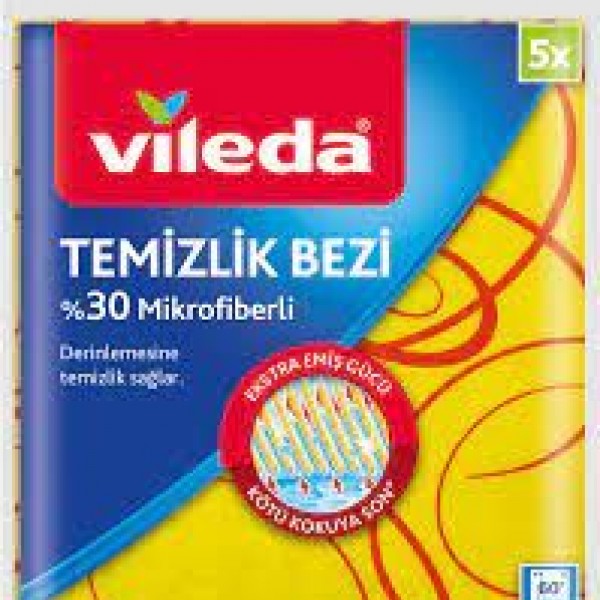 VİLEDA MİKROFİBER TEMİZLİK BEZİ 5 Lİ  SARI  33*35CM