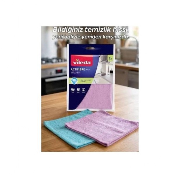 VİLEDA PRO KITCHEN AKTİFİBRE TEMİZLİK BEZİ 2 Lİ  27*30,5CM